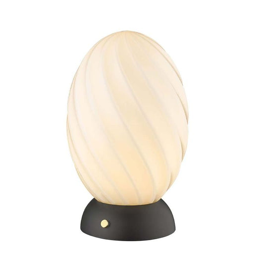 TWIST Oval Tischlampe G9 Opal  / Schwarz