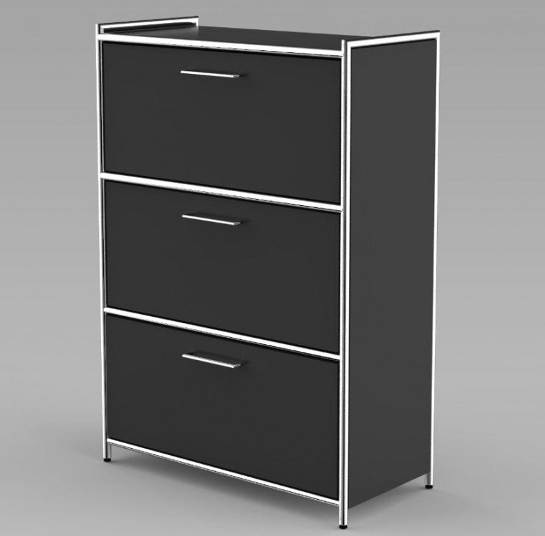 12673 ARTLINE Highboard 3OH Aktenschrank Schrank Büroschrank Büroregal Anthrazit - Froschkönig24