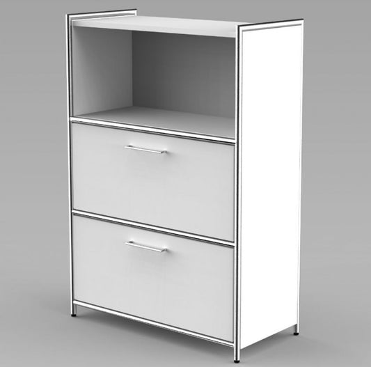 12677 ARTLINE Highboard 3OH Aktenschrank Schrank Büroschrank Büroregal Weiß - Froschkönig24