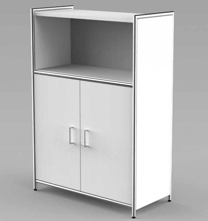 12682 ARTLINE Highboard 3OH Aktenschrank Schrank Büroschrank Büroregal Weiß - Froschkönig24