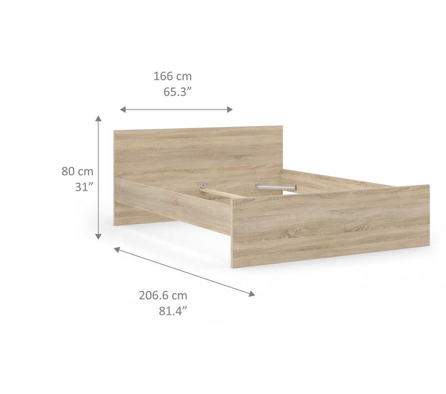 Bettgestell NAIA Bett 160 x 200 cm Eiche Struktur - Froschkönig24