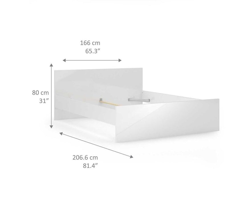 Naia Bett 160 x 200 cm Weiß Hochglanz - Froschkönig24