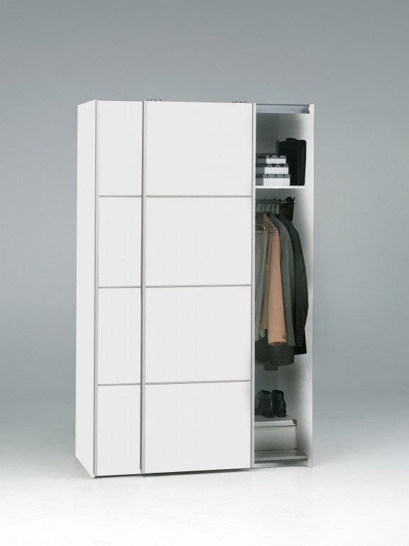 Verona Schiebetürenschrank 122 x 202 cm Weiß - Froschkönig24