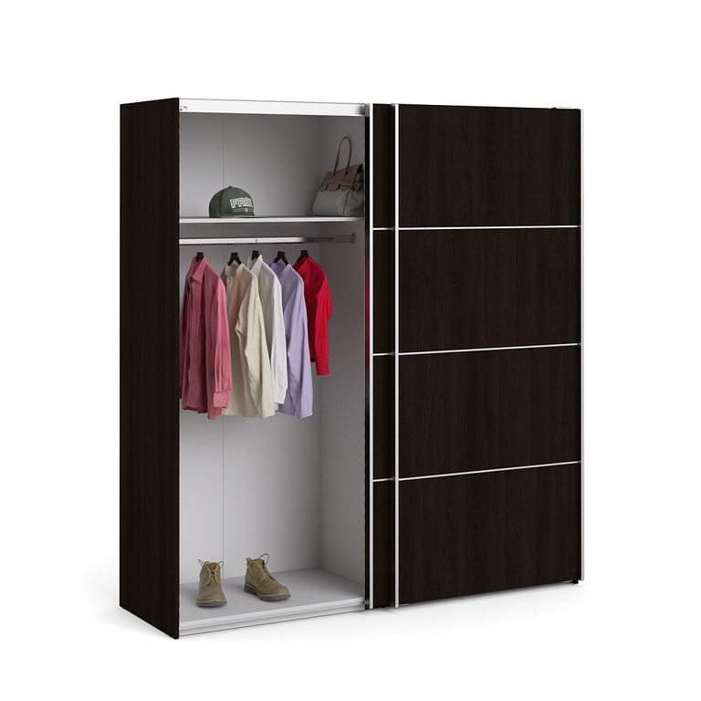 Verona Schiebetürenschrank 182 x 202 cm Kaffee - Froschkönig24