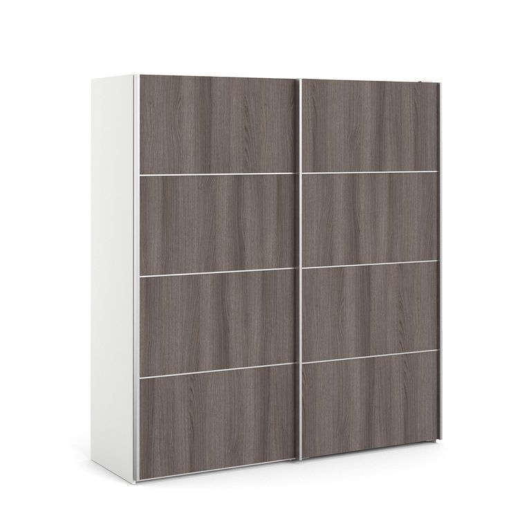 Verona Schiebetürenschrank 182 x 202 cm Weiß / Eiche Anthrazit - Froschkönig24