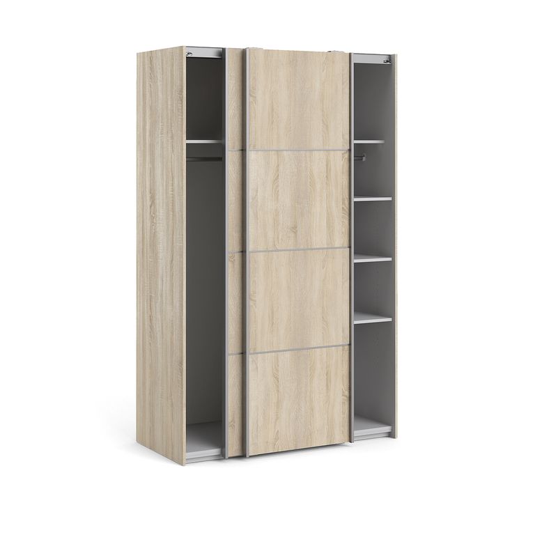 Verona Schiebetürenschrank 122 x 202 cm Eiche Struktur - Froschkönig24