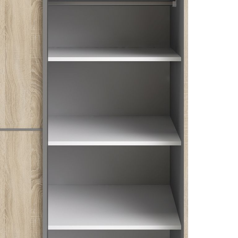 Verona Schiebetürenschrank 122 x 202 cm Eiche Struktur - Froschkönig24