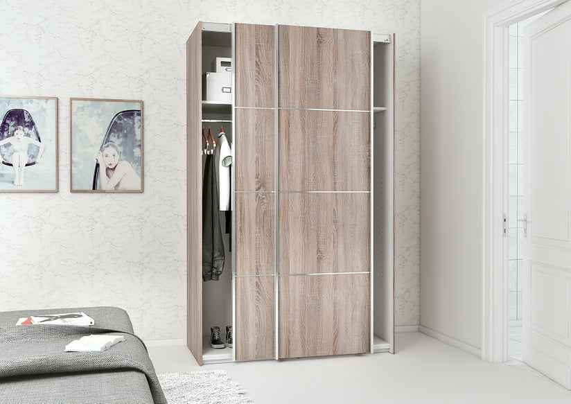 Verona Schiebetürenschrank 122 x 202 cm Trüffel - Froschkönig24