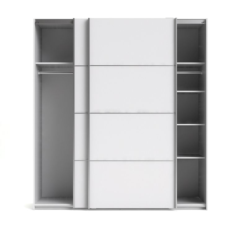 Verona Schiebetürenschrank 182 x 202 cm Weiß - Froschkönig24