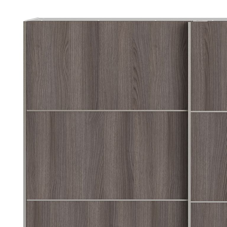 Verona Schiebetürenschrank 182 x 202 cm Weiß / Eiche Anthrazit - Froschkönig24