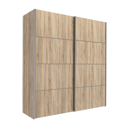 Verona Schiebetürenschrank 182 x 202 cm Eiche Struktur - Froschkönig24