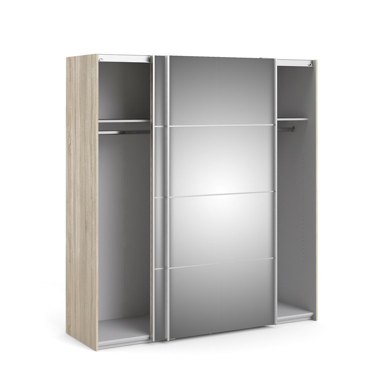 Verona Schiebetürenschrank 182 x 202 cm Eiche Struktur - Froschkönig24