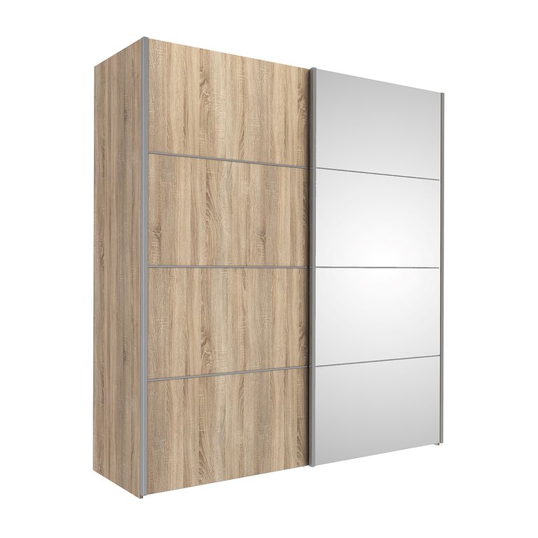 Verona Schiebetürenschrank 182 x 202 cm Eiche Struktur - Froschkönig24