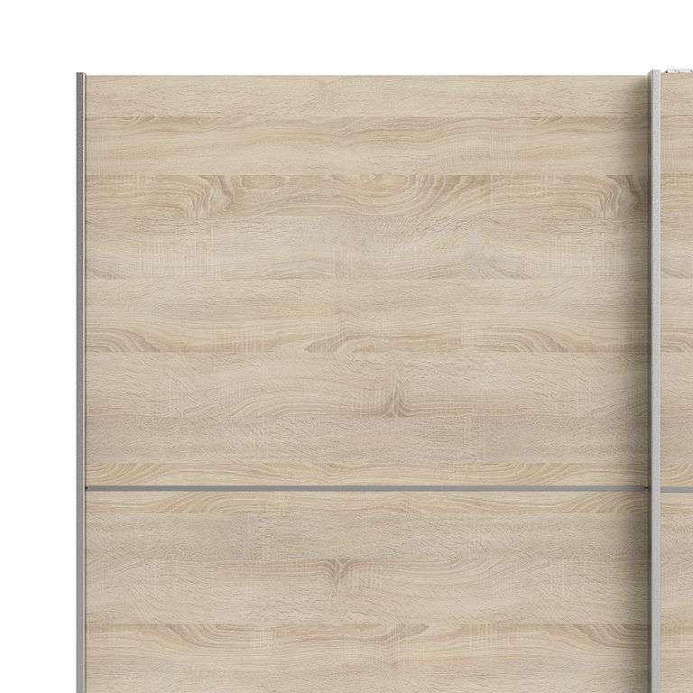 Verona Schiebetürenschrank 182 x 202 cm Weiß / Eiche Struktur - Froschkönig24