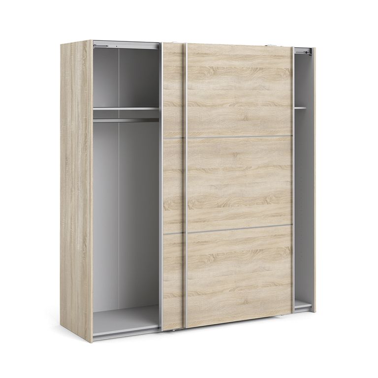 Verona Schiebetürenschrank 182 x 202 cm Eiche Struktur - Froschkönig24