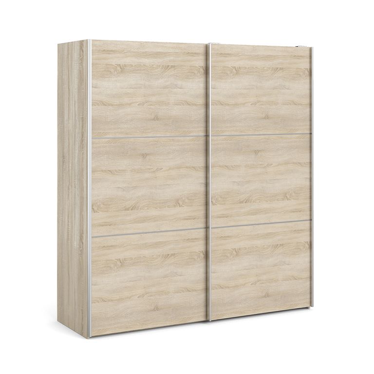 Verona Schiebetürenschrank 182 x 202 cm Eiche Struktur - Froschkönig24