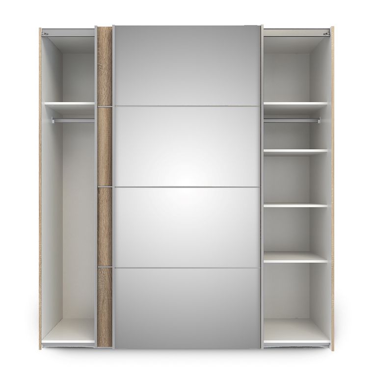 Verona Schiebetürenschrank 182 x 202 cm Eiche Struktur - Froschkönig24