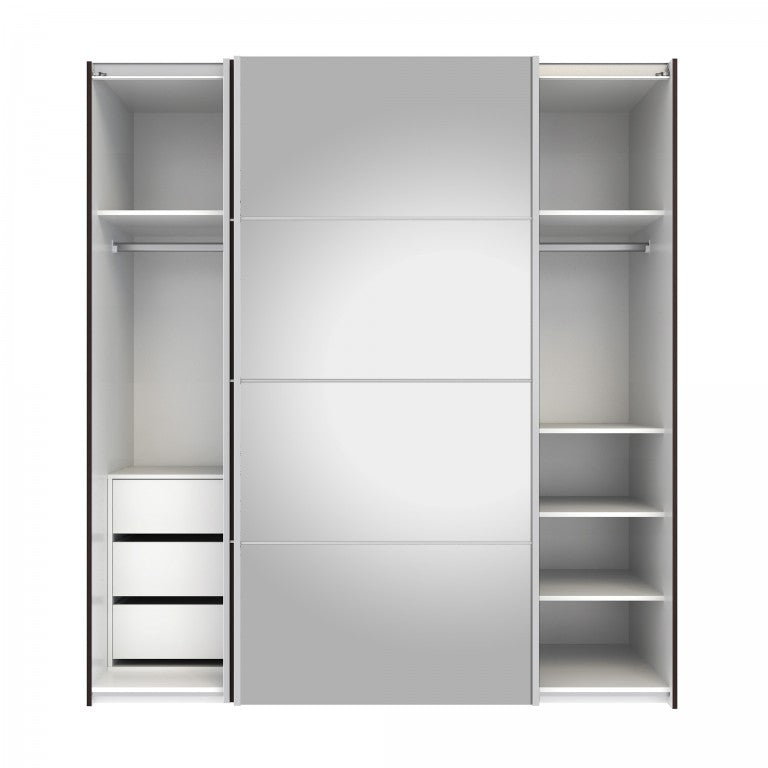 Verona Schiebetürenschrank 182 x 202 cm Kaffee - Froschkönig24