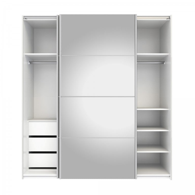 Verona Schiebetürenschrank 182 x 202 cm Weiß - Froschkönig24