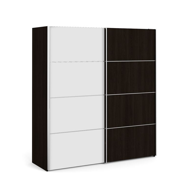 Verona Schiebetürenschrank 182 x 202 cm Kaffee / Weiß - Froschkönig24