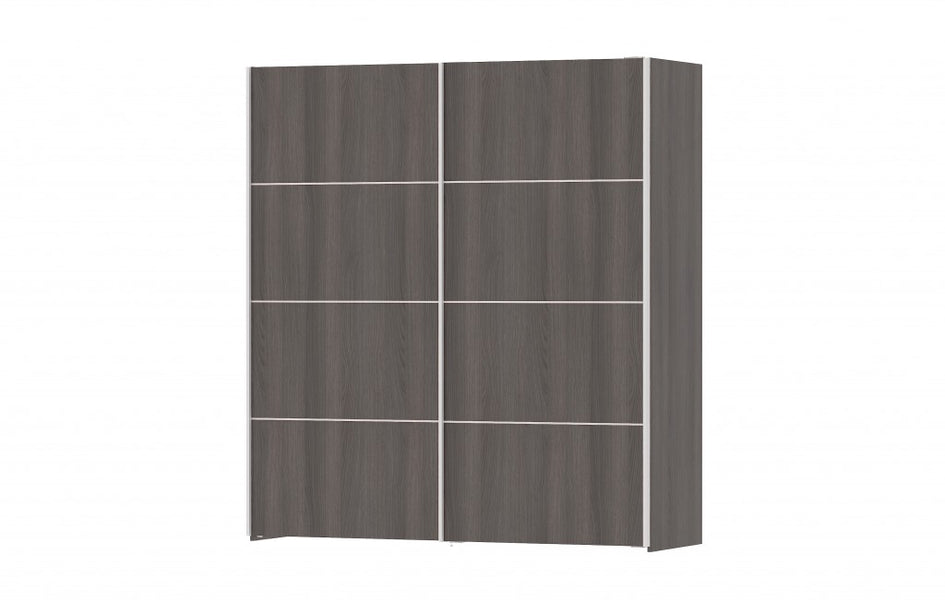 Verona Schiebetürenschrank 182 x 202 cm Eiche Anthrazit - Froschkönig24