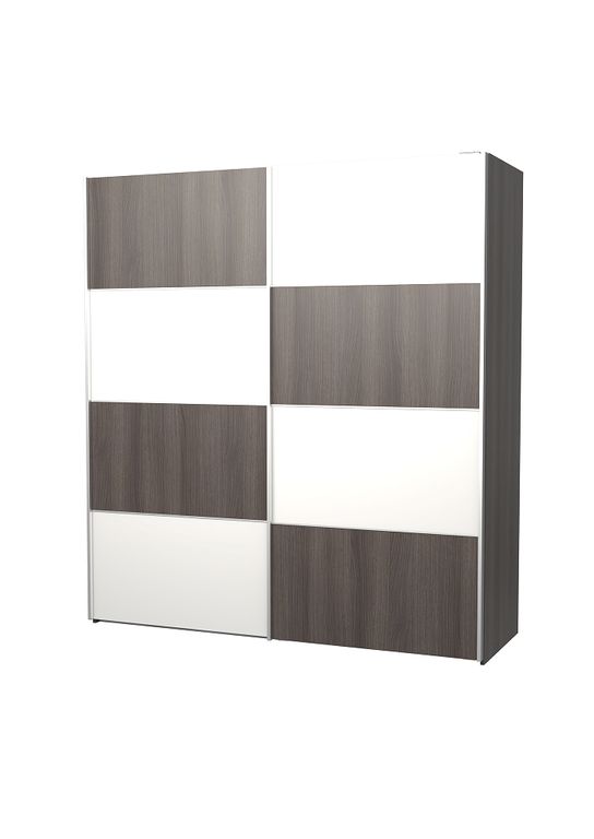 Verona Schiebetürenschrank 182 x 202 cm Eiche Anthrazit - Froschkönig24