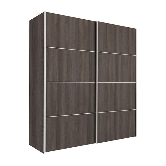 Verona Schiebetürenschrank 182 x 202 cm Eiche Anthrazit / Weiß - Froschkönig24