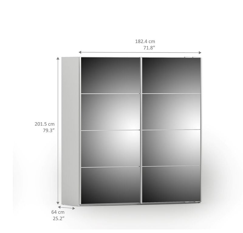 Verona Schiebetürenschrank 182 x 202 cm Weiß - Froschkönig24