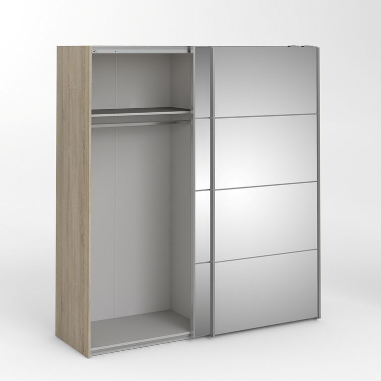 Verona Schiebetürenschrank 182 x 202 cm Eiche Struktur - Froschkönig24