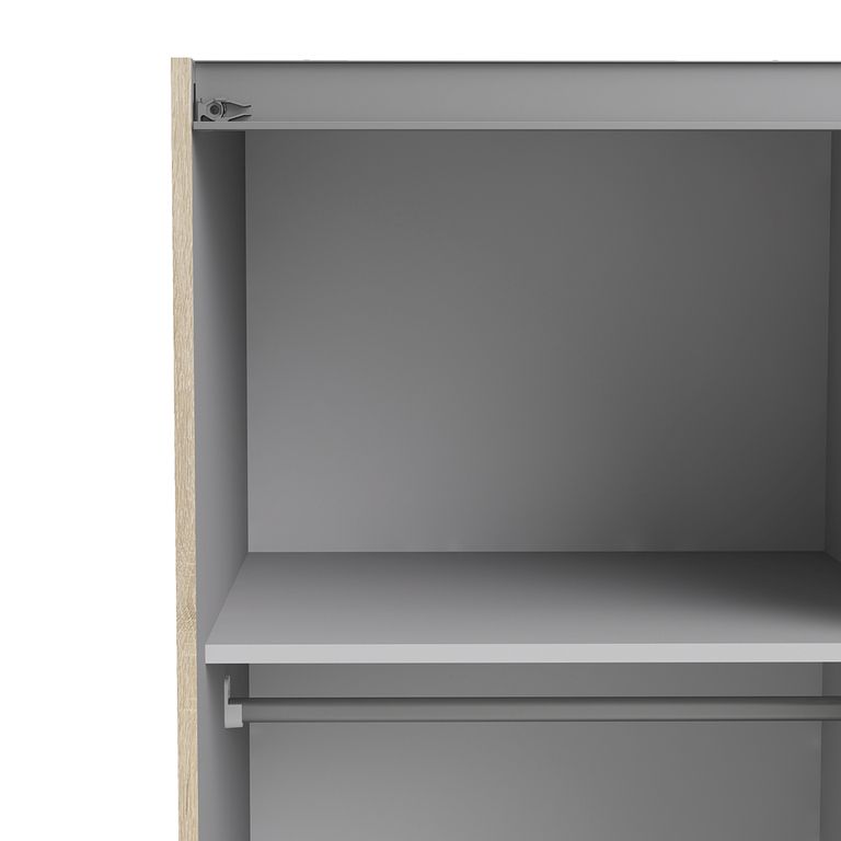 Verona Schiebetürenschrank 122 x 202 cm Eiche Struktur / Weiß - Froschkönig24