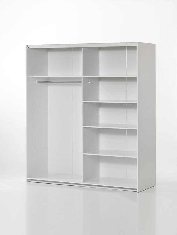 Verona Schiebetürenschrank 182 x 202 cm Weiß / Grau - Froschkönig24