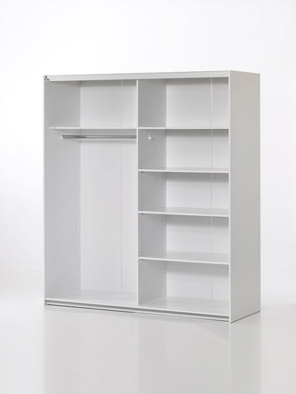 Verona Schiebetürenschrank 182 x 202 cm Weiß / Eiche Anthrazit - Froschkönig24