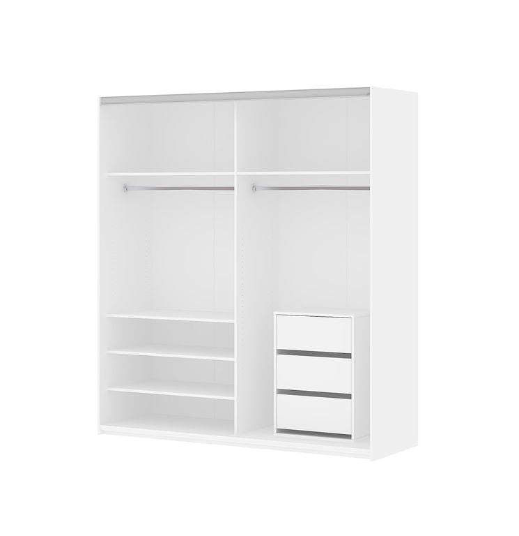 Verona Schiebetürenschrank 182 x 202 cm Weiß - Froschkönig24