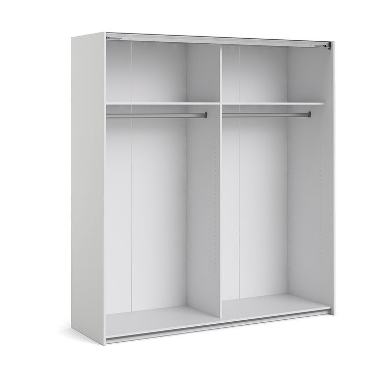 Verona Schiebetürenschrank 182 x 202 cm Weiß / Grau - Froschkönig24