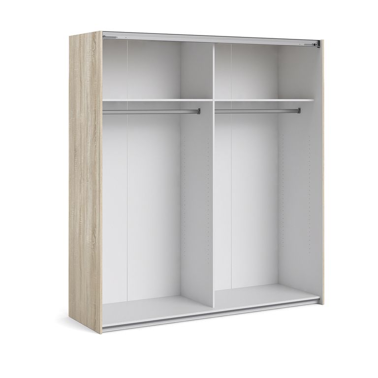 Verona Schiebetürenschrank 182 x 202 cm Eiche Struktur - Froschkönig24