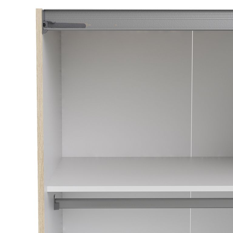 Verona Schiebetürenschrank 182 x 202 cm Eiche Struktur / Weiß - Froschkönig24