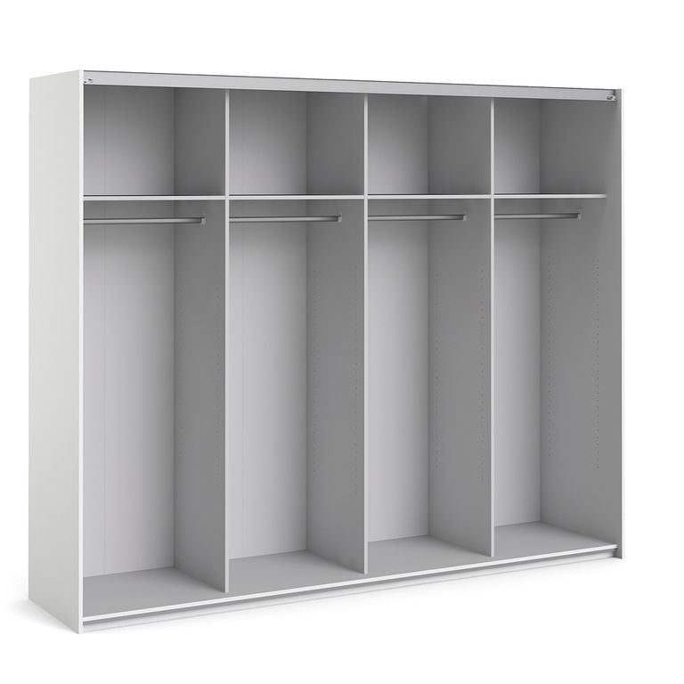 Verona Schiebetürenschrank 243 x 202 cm Weiß / Eiche Struktur - Froschkönig24