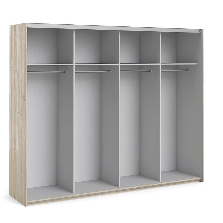 Verona Schiebetürenschrank 243 x 202 cm Eiche Struktur - Froschkönig24