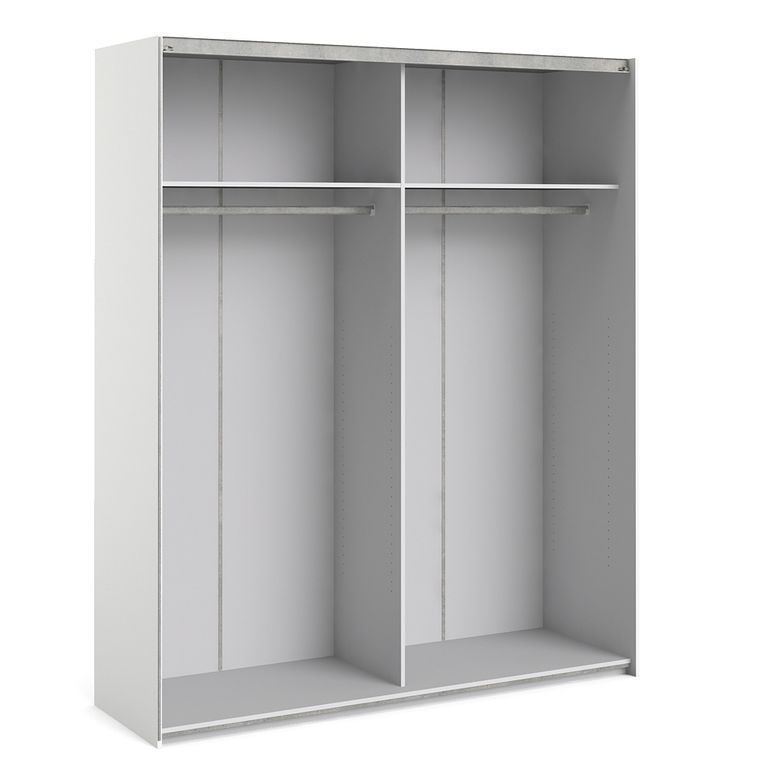 Verona Schiebetürenschrank 182 x 220 cm Weiß / Eiche Struktur - Froschkönig24