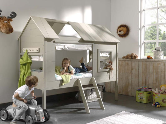 Charlotte 2 Baumhaus Kinderbett 90x200 cm Grau