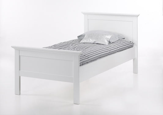 Paris Bettgestell 90x200cm Bett Einzelbett Kinderbett Schlafzimmer Weiß - Froschkönig24