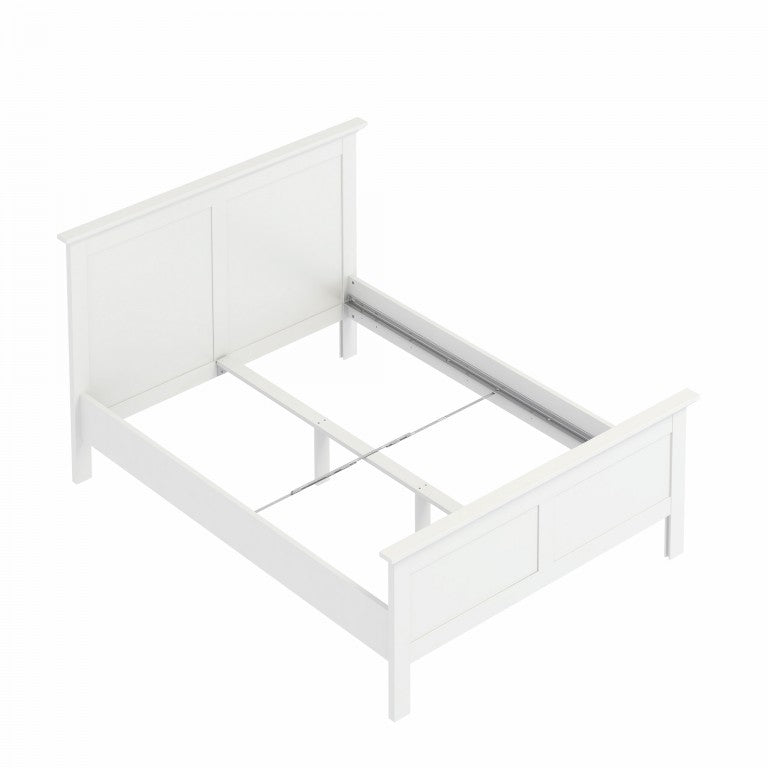 Paris Bettgestell 140x190cm Bett Einzelbett Kinderbett Schlafzimmer Weiß - Froschkönig24