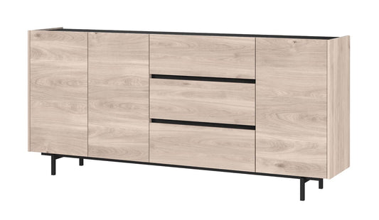 Cester Sideboard Schwarz / Castello-Eiche Nachbildung