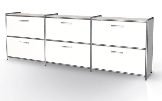 ARTLINE Sideboard Aktenschrank Büroschrank Weiß - Froschkönig24