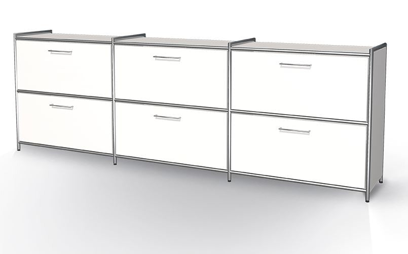 ARTLINE Sideboard Aktenschrank Büroschrank Weiß - Froschkönig24