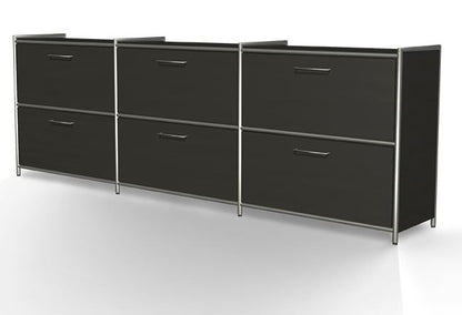 ARTLINE Sideboard Aktenschrank 2OH Büroschrank Anthrazit - Froschkönig24