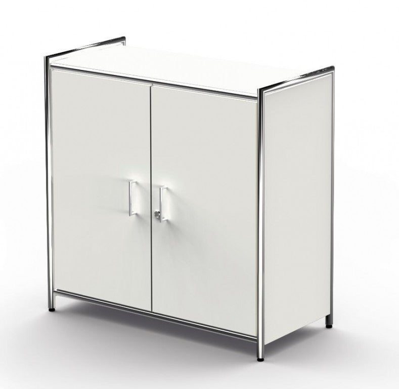 12244 ARTLINE Sideboard Aktenschrank 2OH Büroschrank Weiß - Froschkönig24