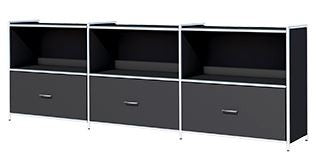 ARTLINE Sideboard Aktenschrank 2OH Büroschrank Anthrazit - Froschkönig24