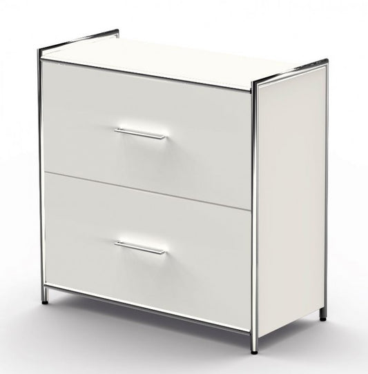 12246 ARTLINE Sideboard Aktenschrank 2OH Büroschrank Weiß - Froschkönig24