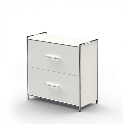 12246 ARTLINE Sideboard Aktenschrank 2OH Büroschrank Weiß - Froschkönig24